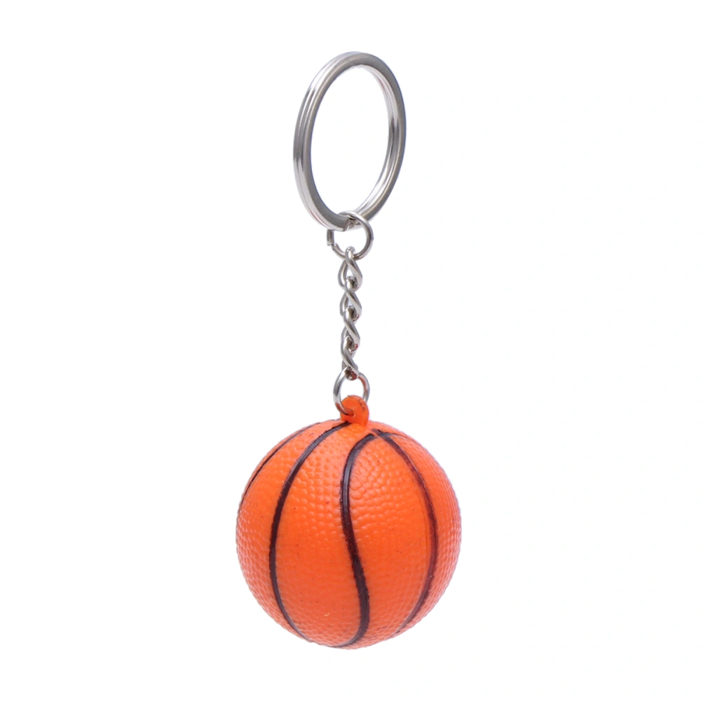 4CM Stimulated Basketball Key Chain Sports Key Ring Souvenir Car Hanging Decoration Holiday Gift (Orange Smooth Surface)