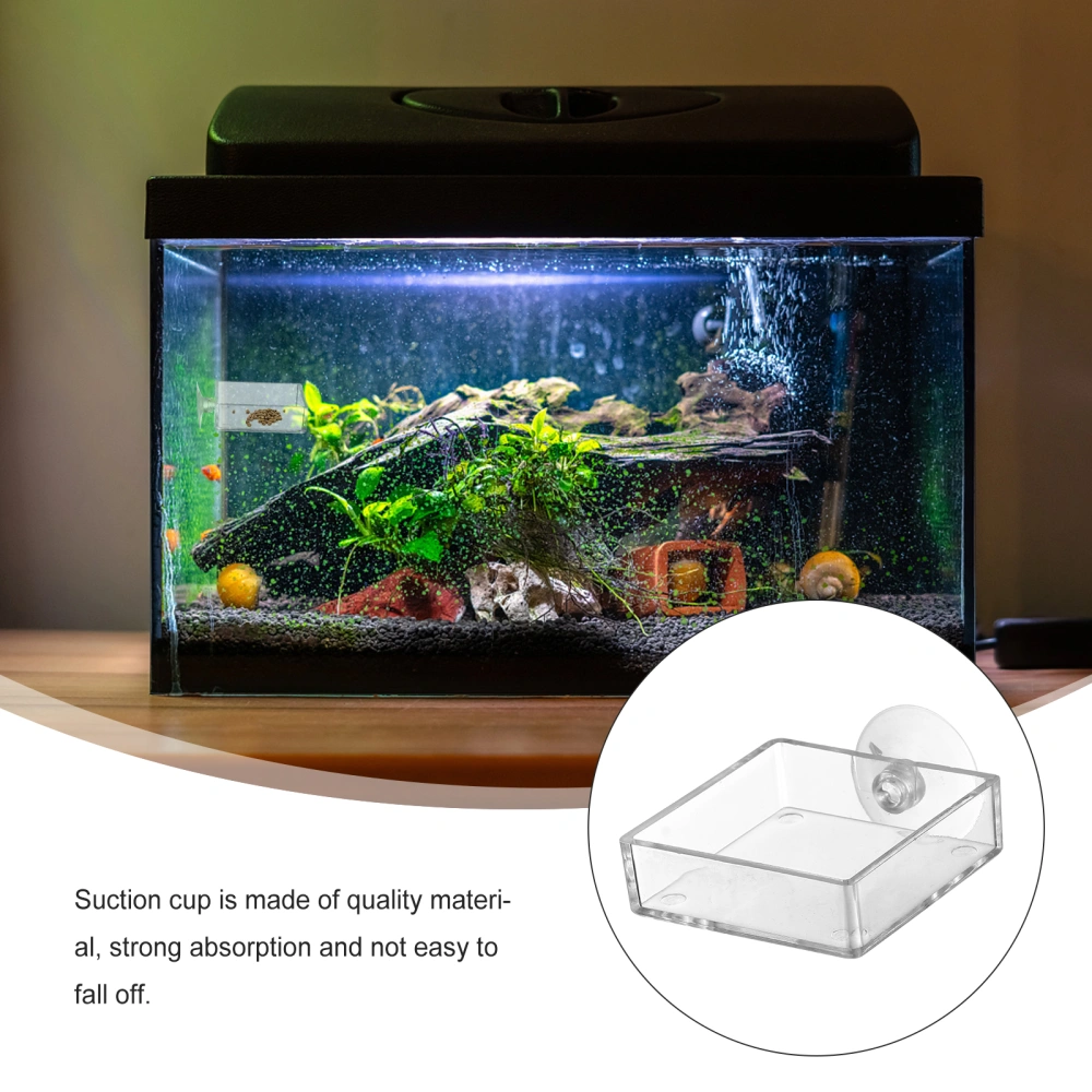 4pcs Aquarium Feeding Device Shrimp Feeder Fish Tank Feeder with Suction Cup