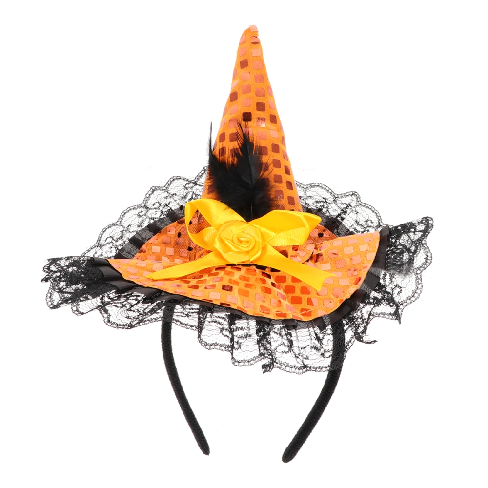 Halloween Sequins Hair Witch Hat Decor Headband Party Hairband Hair Clasp