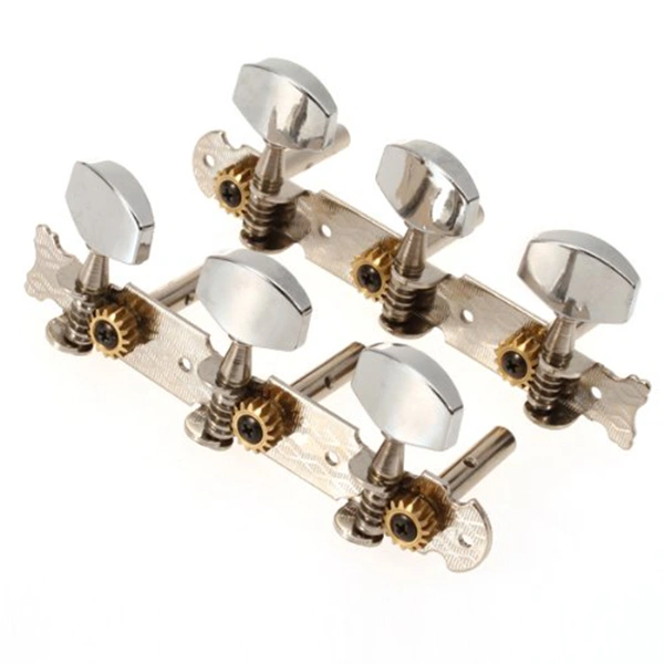 2pcs Classical Guitar Tuning Pegs Machine Heads Tuner (Silver)