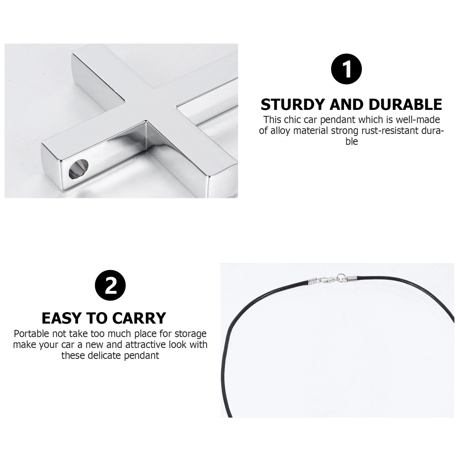 1Pc Alloy Cross Rear View Mirror Pendant Car Interior Hanging Decor Auto Pendant