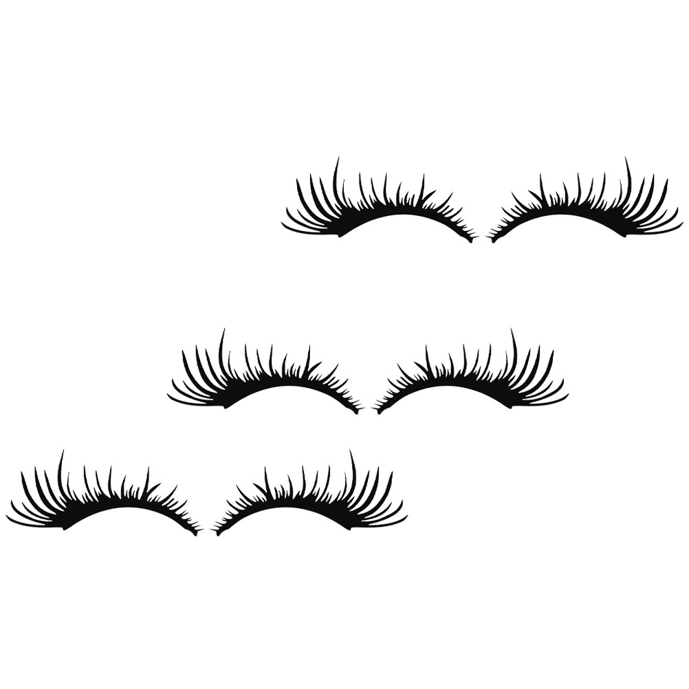 3 Pairs Black Eyelashes Car Stickers Car Headlight Stickers Vehicle Decoration