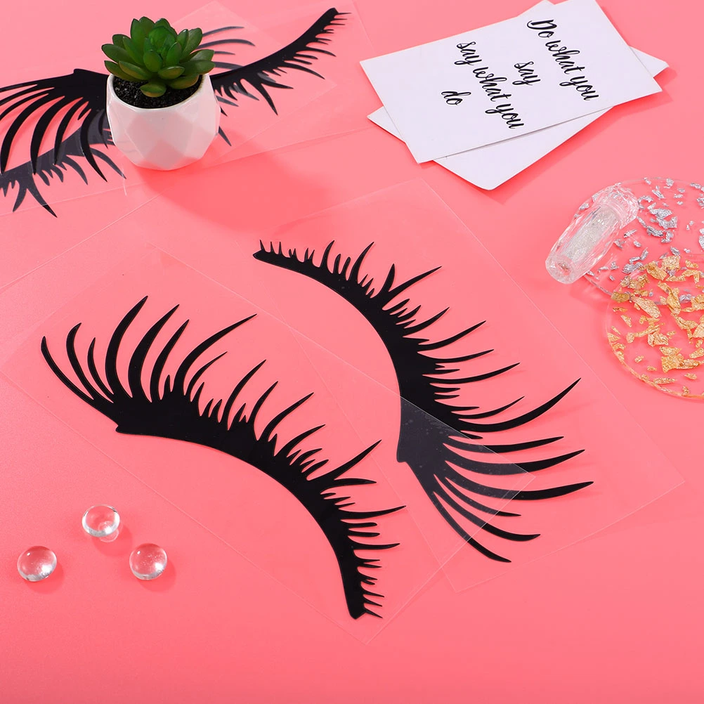 3 Pairs Black Eyelashes Car Stickers Car Headlight Stickers Vehicle Decoration