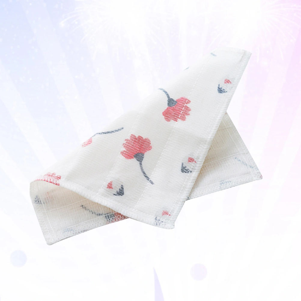 8 Layer Fiber Dishcloth Multipurpose Printing Cleaning Towels Kitchen Household Dishwashing Cloth Duster Cloth (Flower Pattern)