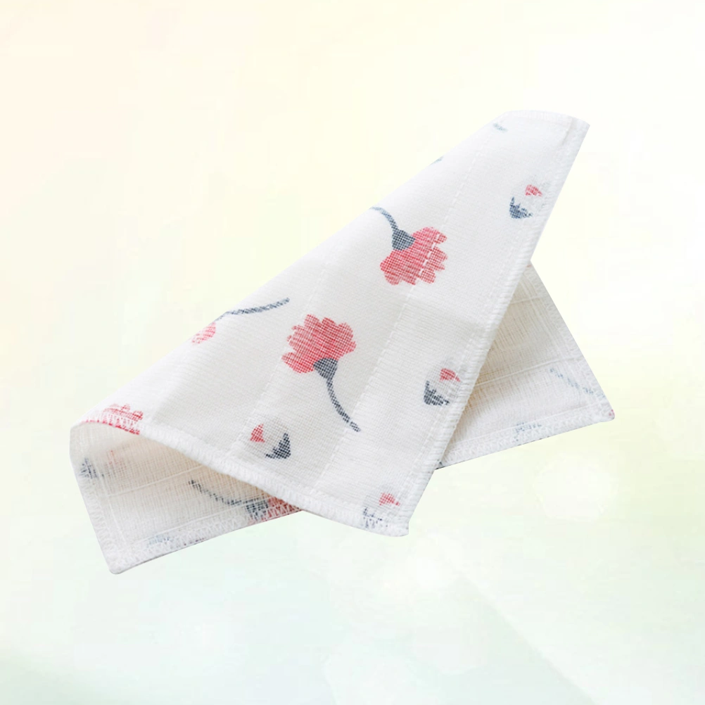 8 Layer Fiber Dishcloth Multipurpose Printing Cleaning Towels Kitchen Household Dishwashing Cloth Duster Cloth (Flower Pattern)