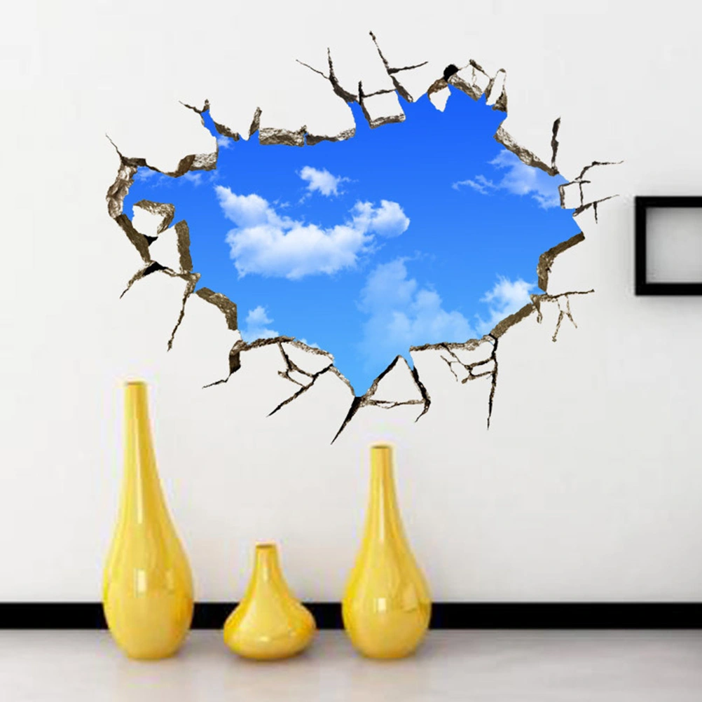 Removable 3D Sky Cloud Wall Stickers Living Room TV Background Wall Decals Mural Home Decor 50x70cm
