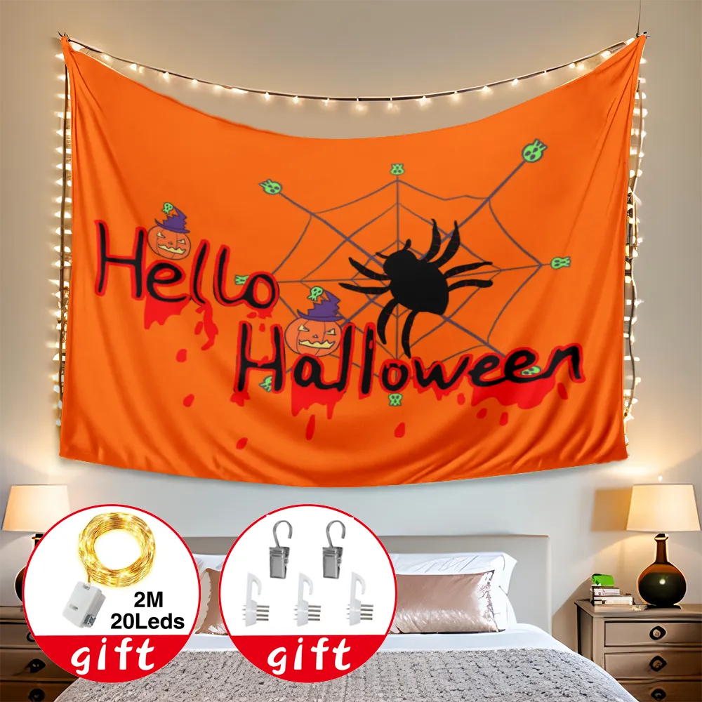 Halloween Decorative Tapestry, Halloween Decor Tapestry, for Bedroom Full Moon Bats Scary Horror Night Sky Tapestries, Living Room College Dorm,#372