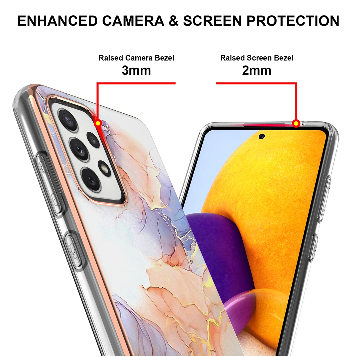 Luxury Smartphone Shell Full Protection Phone Case Compatible with A72 4G/5G