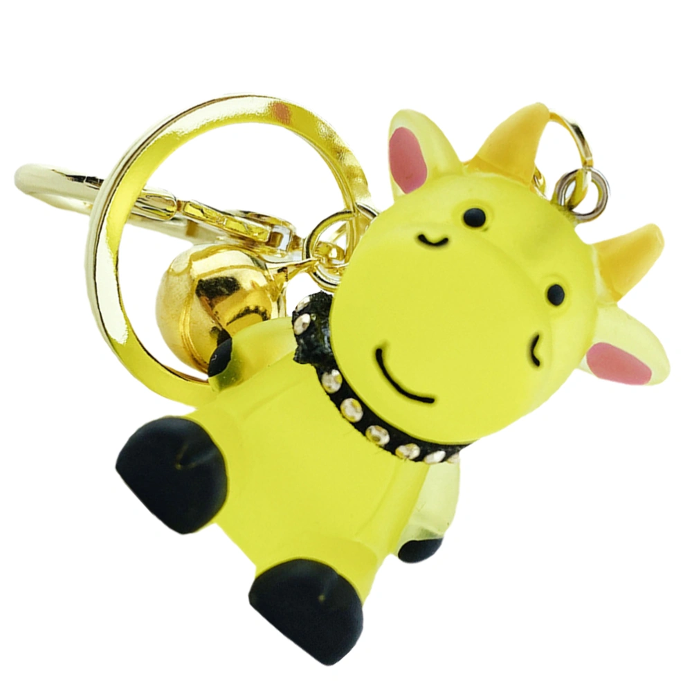 1pc Lovely Cartoon Resin Ox Key Chain Bag Ornament Key Decoration for Friends