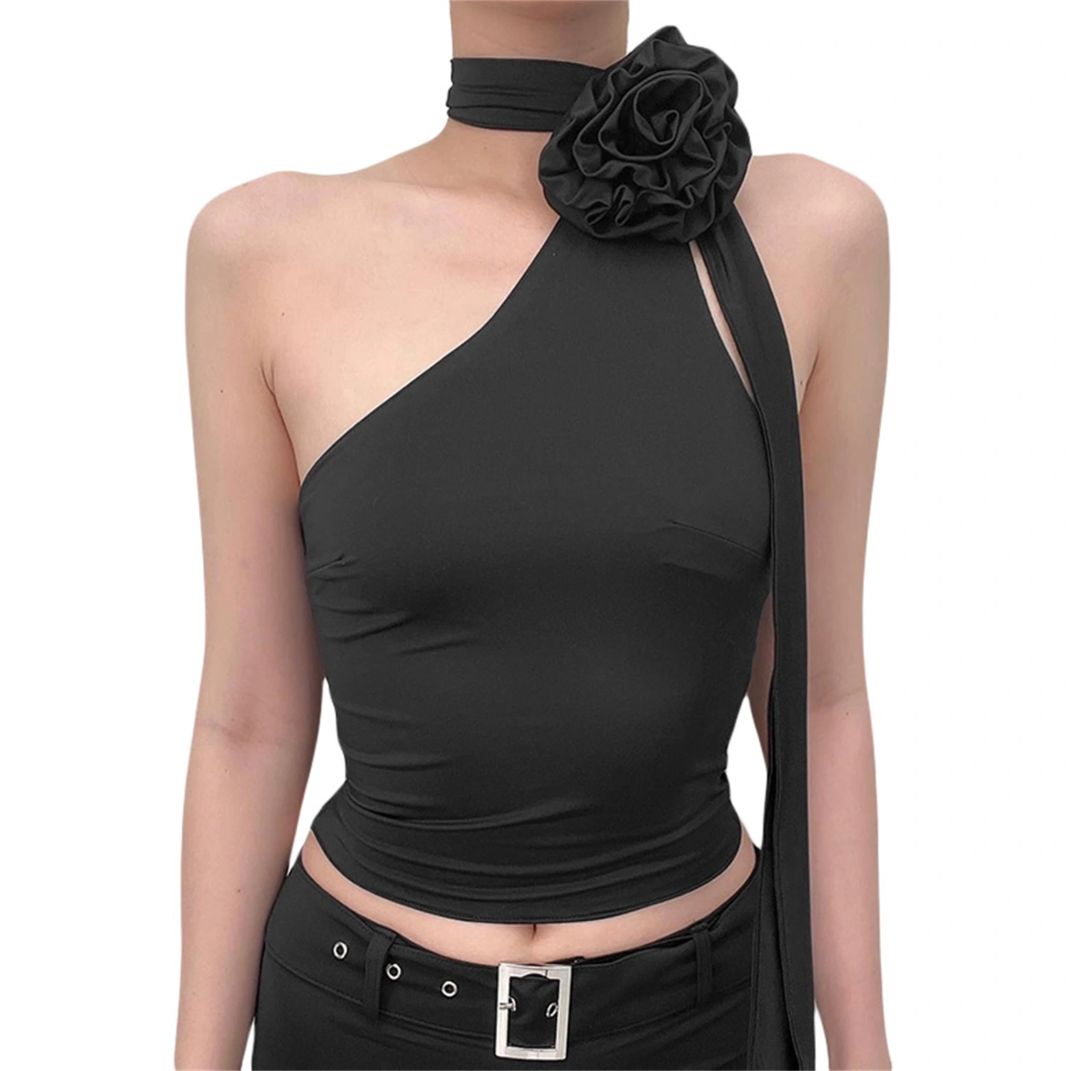 Women Tube Top, Flower Backless Irregular Summer Ladies Vest