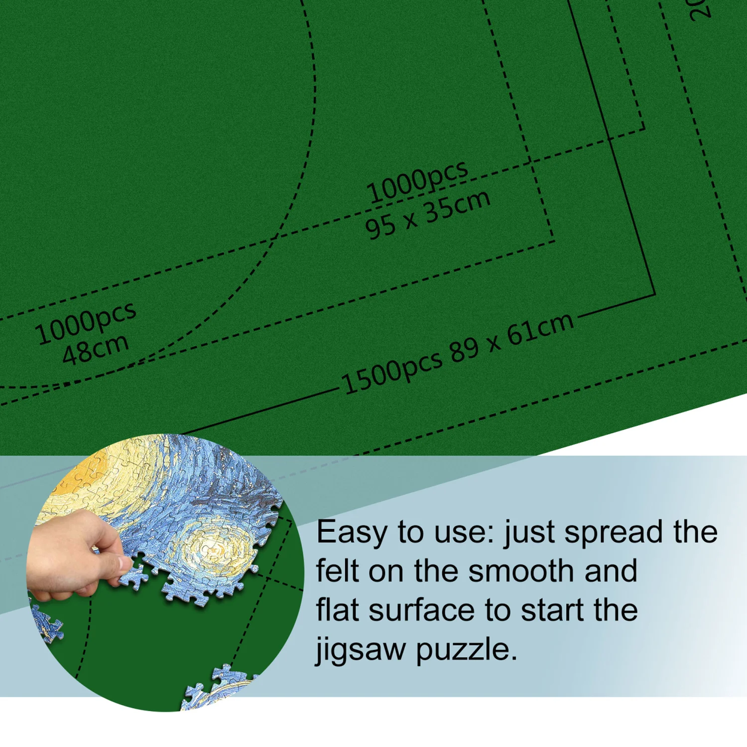 Puzzle Mat, Drawstring Opening Design Jigsaw Carpet Accessory