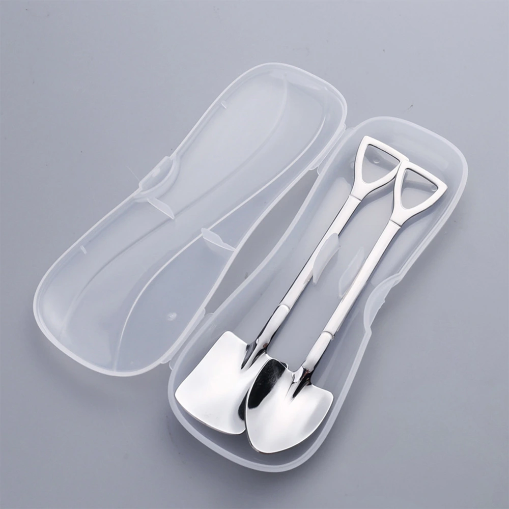 2Pcs Watermelon Spoon with Storage Box, Triangle Hook Shovel