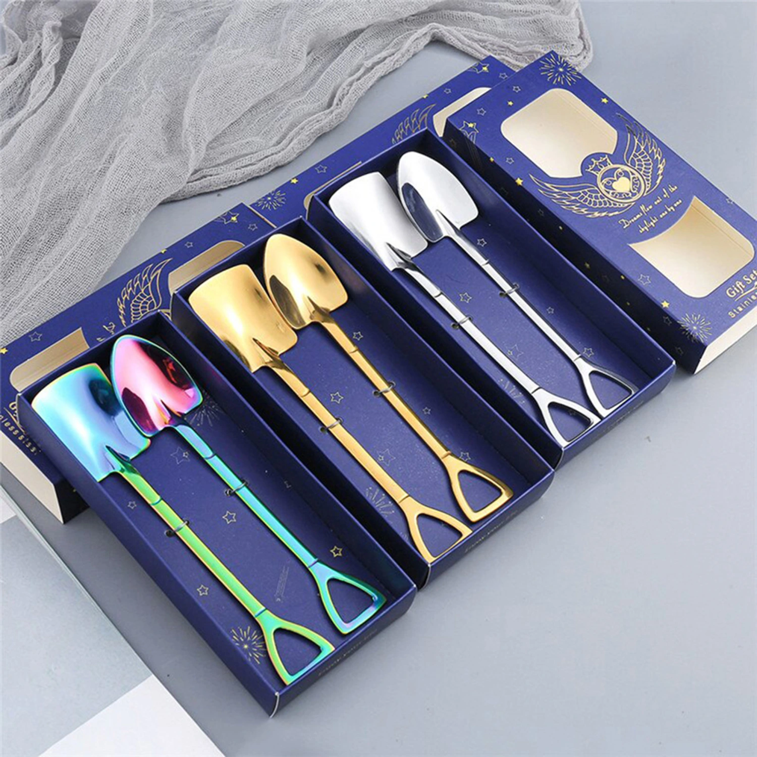 2Pcs Watermelon Spoon with Storage Box, Triangle Hook Shovel