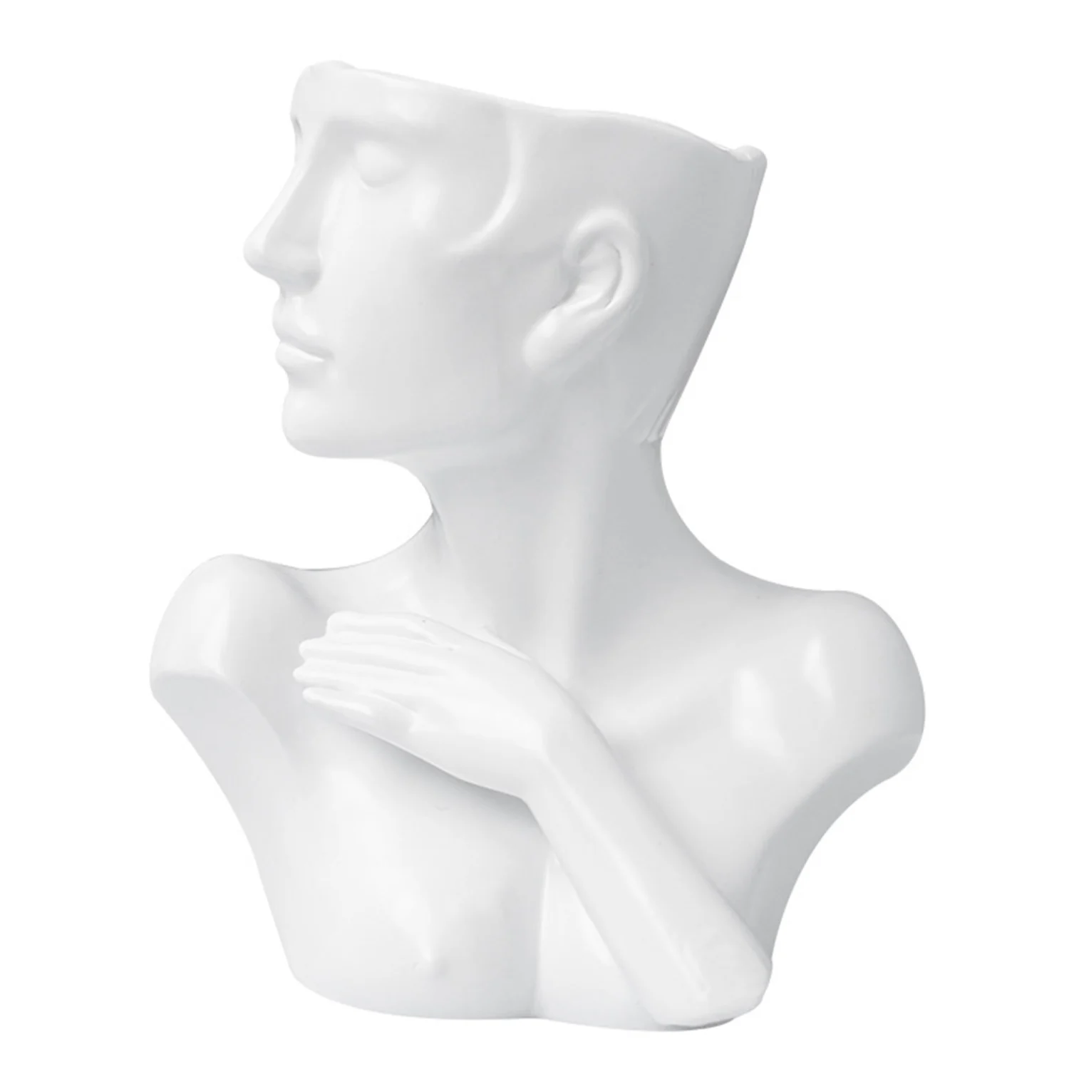Ceramic Vase, Body Art Female Styling Half Length Art Statue