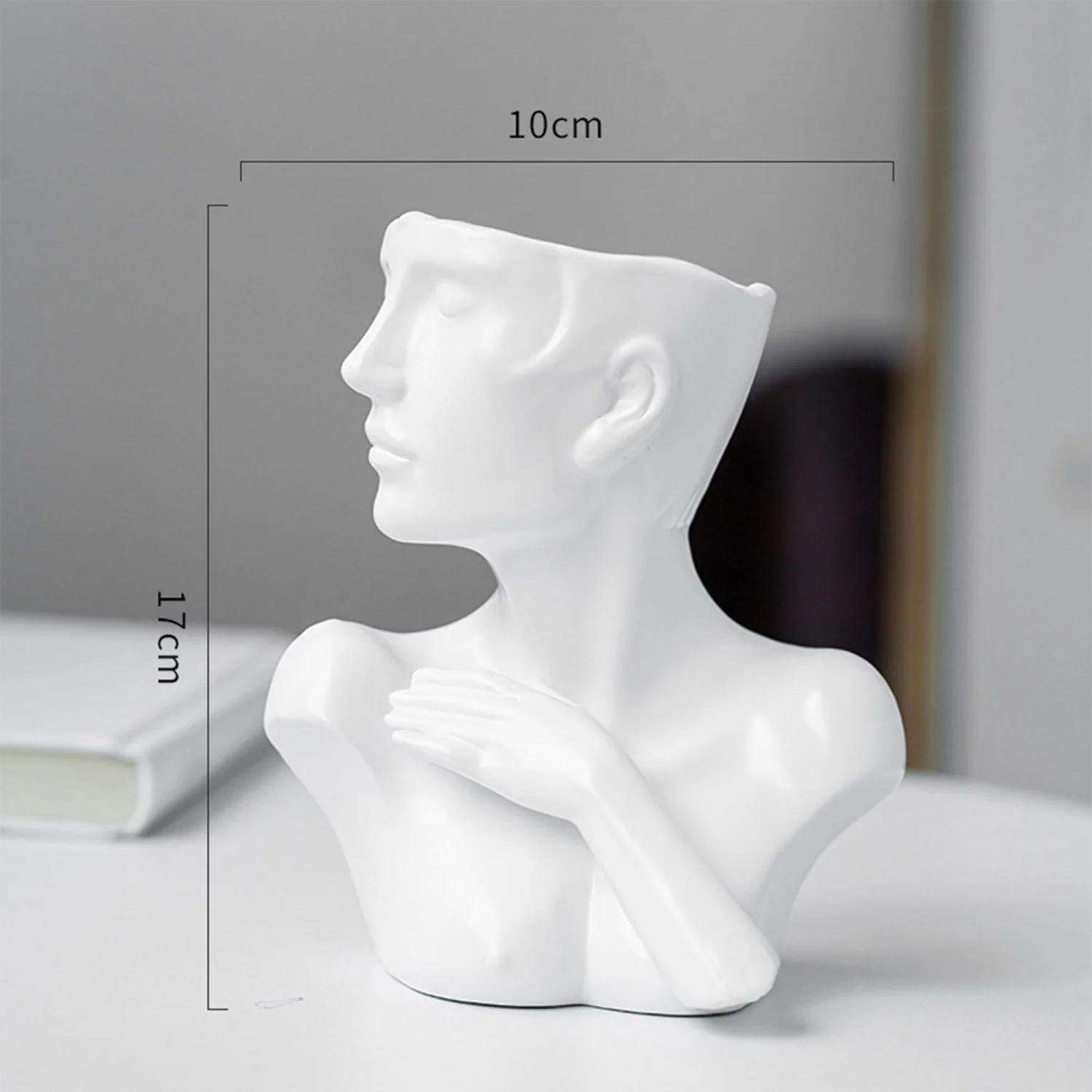 Ceramic Vase, Body Art Female Styling Half Length Art Statue