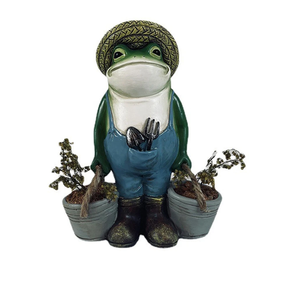 Garden Statue, Cartoon Frog Shaped Sculpture Artware Decorative Tools