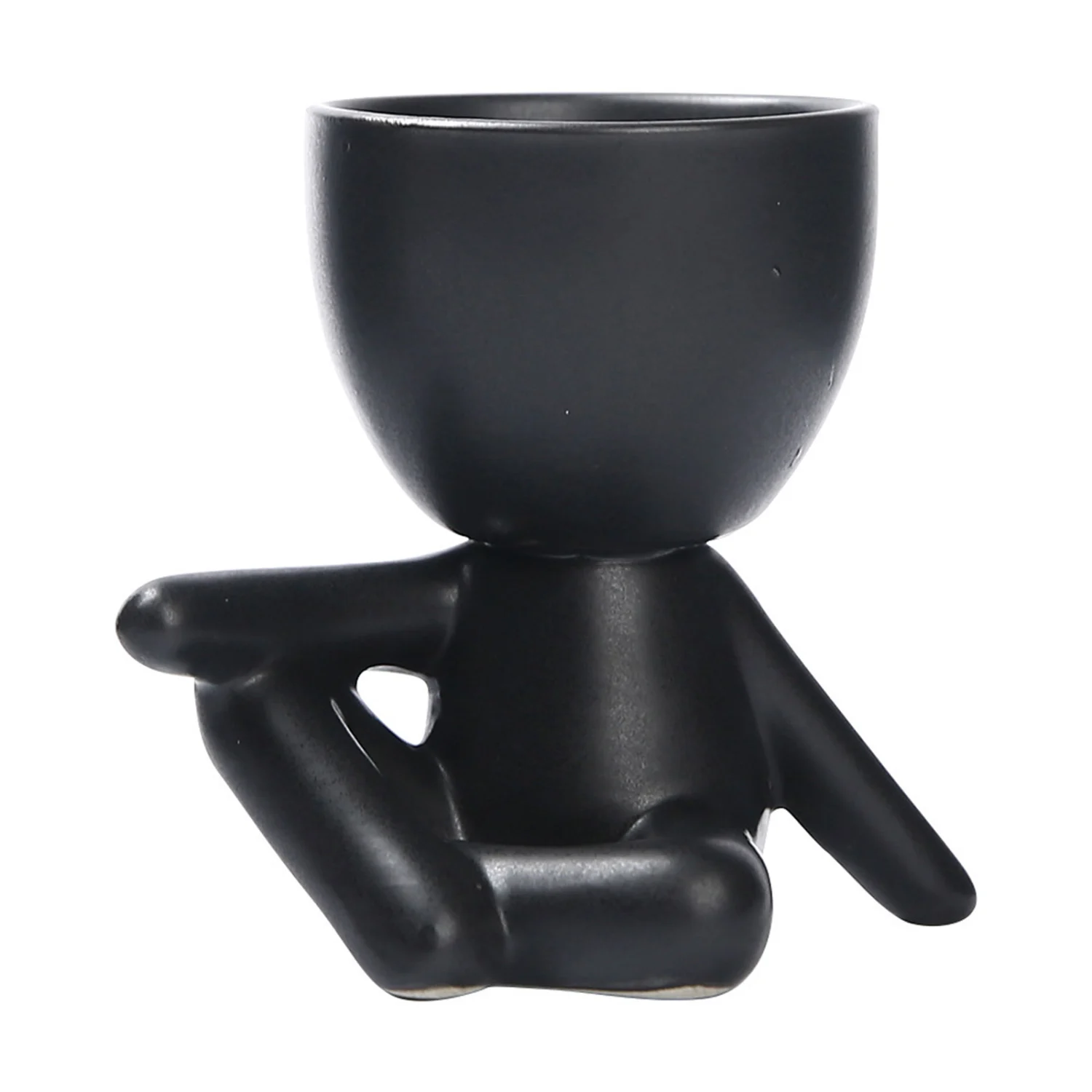 Ceramic Flowerpot, Solid Color Cartoon Figure Shaped Vase Artware