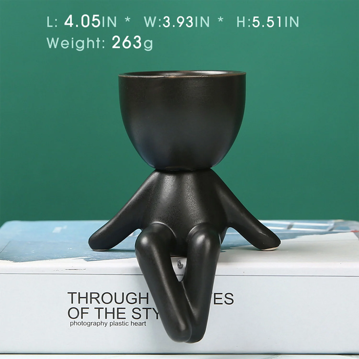 Ceramic Flowerpot, Solid Color Cartoon Figure Shaped Vase Artware