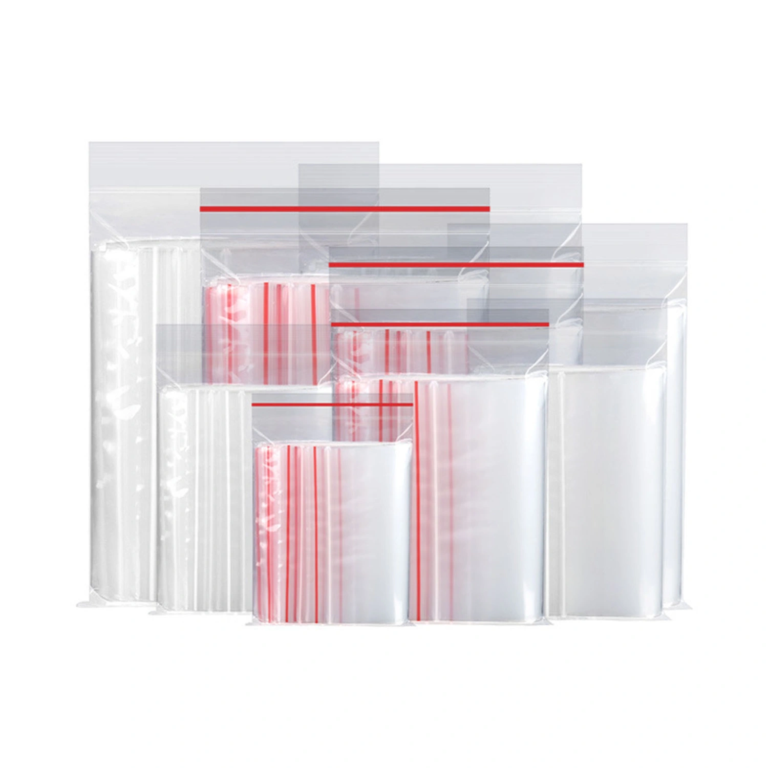 Clear Zip Poly Bags, 100 Pcs Reusable Sealed Poly Storage Plastic Bags