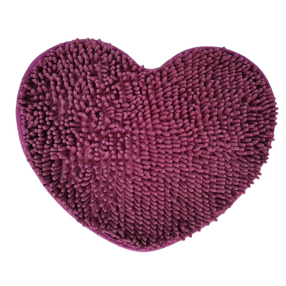 Floor Mat, Anti-Slip Solid Color Heart-Shaped Carpet Footcloth