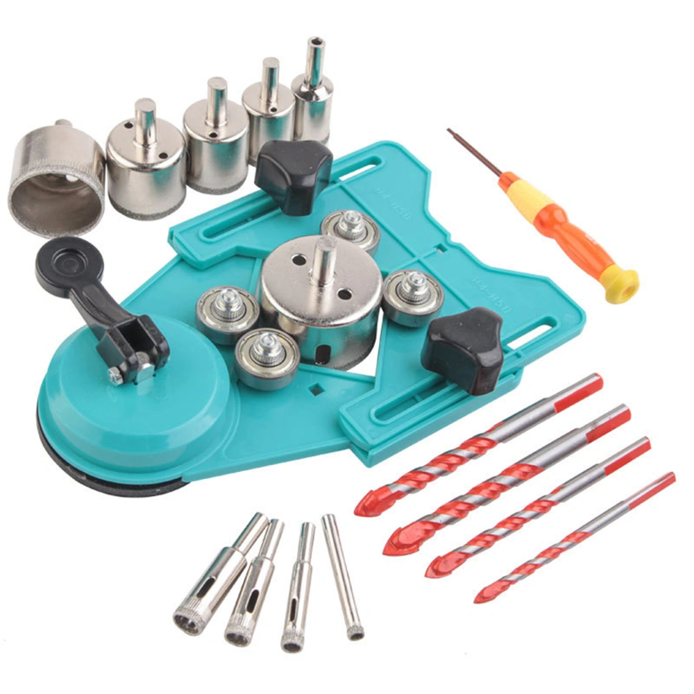 Hole Saw Fixator Set, Locator Perforated Tool for Glass Marble