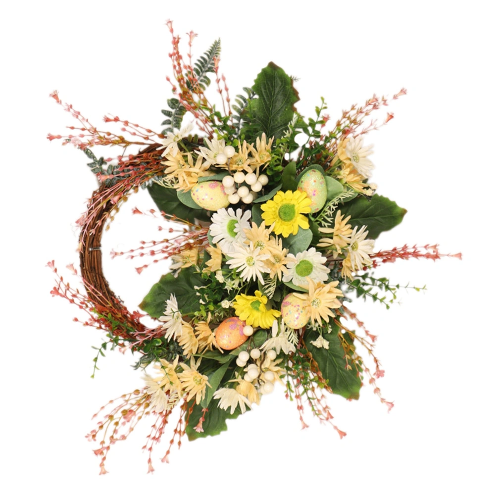 Easter Wreath, Artificial Flower Holiday Decor Hanging Garland Gift