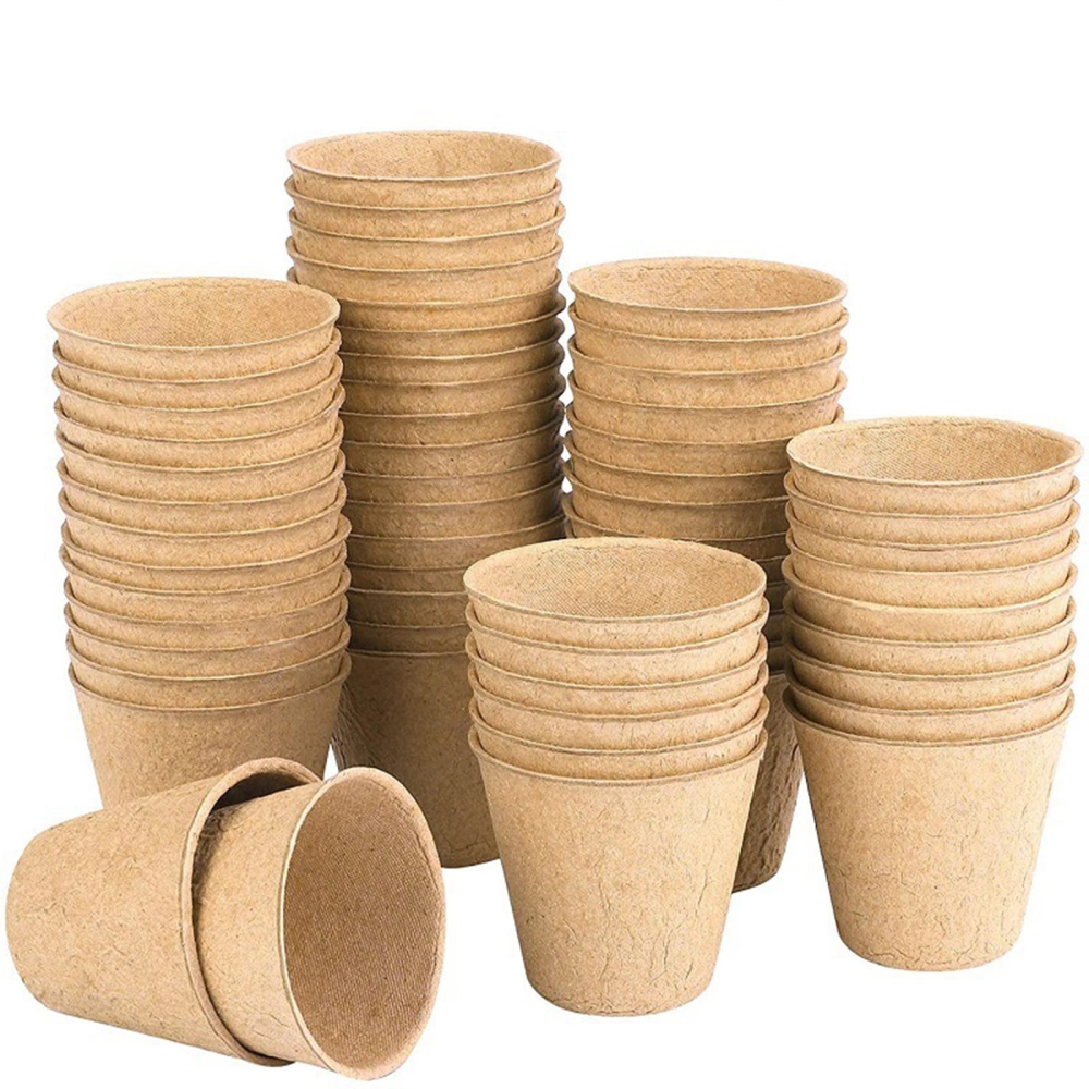 Small Round Fibre Pots Biodegradable Seed Pots for Vegetable Seedlings