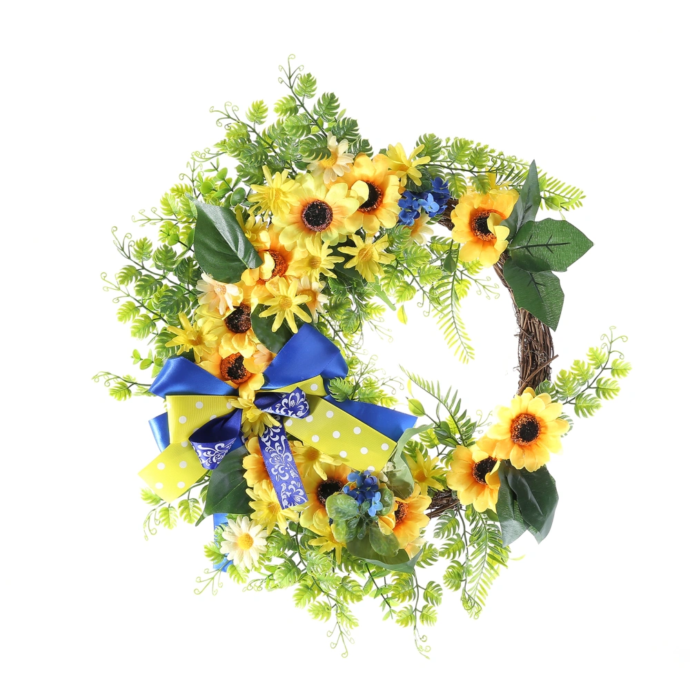 Hanging Ornament, Artificial Sunflower Wreath Decorative Pendant