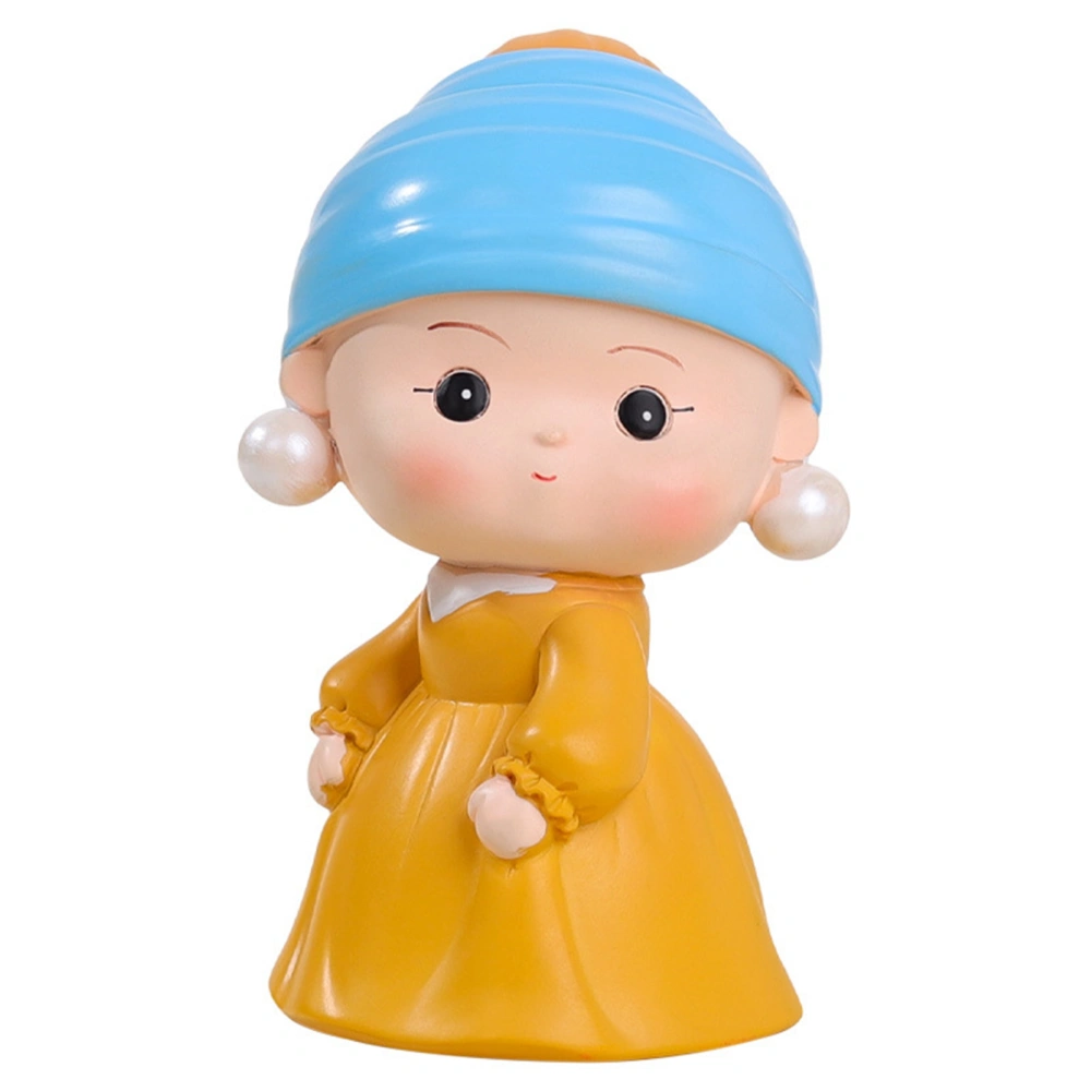 Cartoon Painting Artist Statue Resin Figurine Sculptures Ornaments