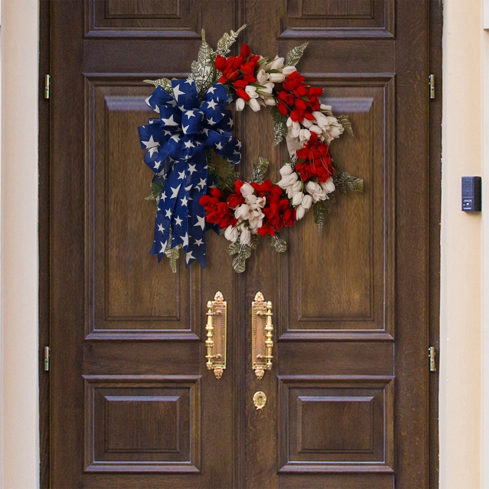 Independence Day Wreath for Front Door | Tulip Patriotic Garland