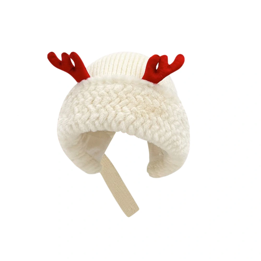 Women Antler Christmas Beanie Soft Cute Knitted Hats Winter Warm Caps 