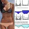 Women 2PCS Bikini Set, Sling Non-Padded Bra, Solid Color Low Cut Triangle Panty