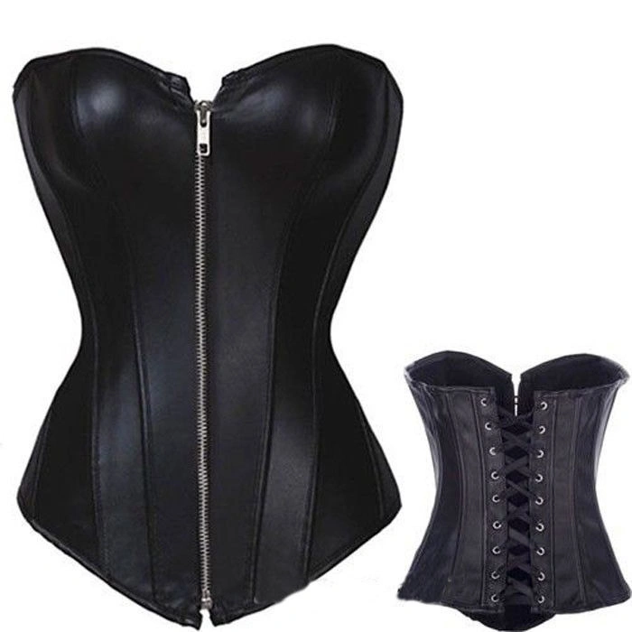 Women Corset, Back Tie-UP Waist Trainer Slimmer Zipper-Up Corset