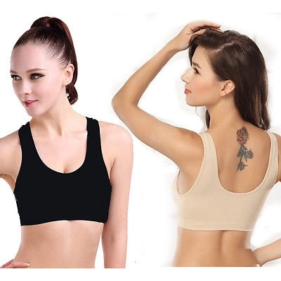 Women Sports Bra, Solid Color Seamless Padded Non-marking Yoga Vest