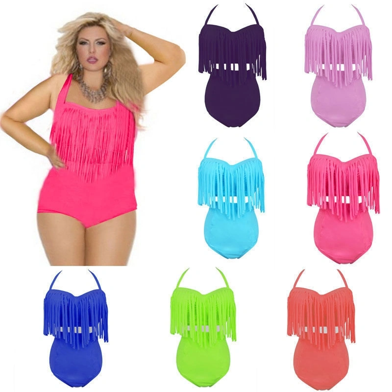 Womens Bikini Set, Padded Beach Swimsuit, Tassel Bathing Suit