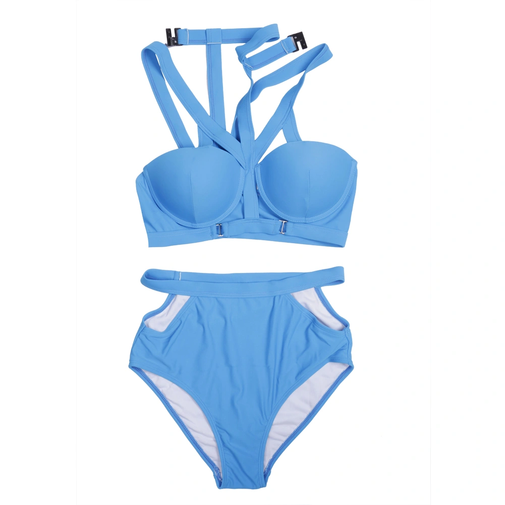 Women' s Bathing Suits Solid Color Cross-Cover Halter Bandage Swimwear