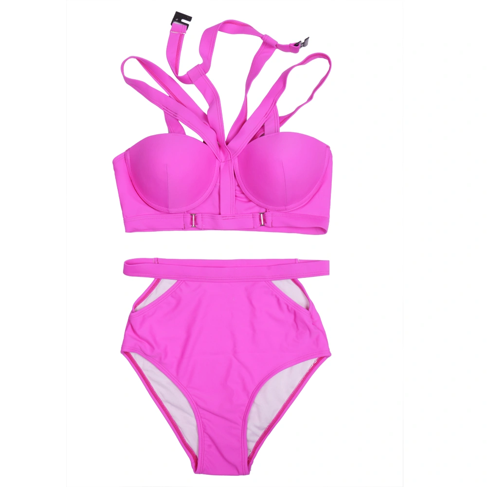 Women' s Bathing Suits Solid Color Cross-Cover Halter Bandage Swimwear