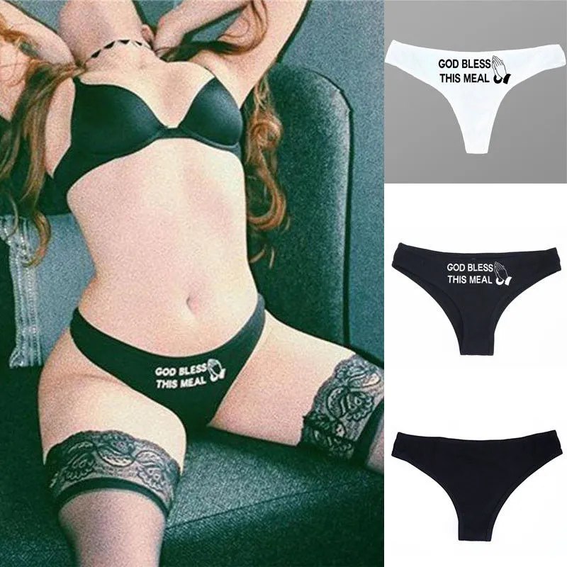 Women Sexy Underwear, Cute Cartoon Letter Print Low Waist Shorts