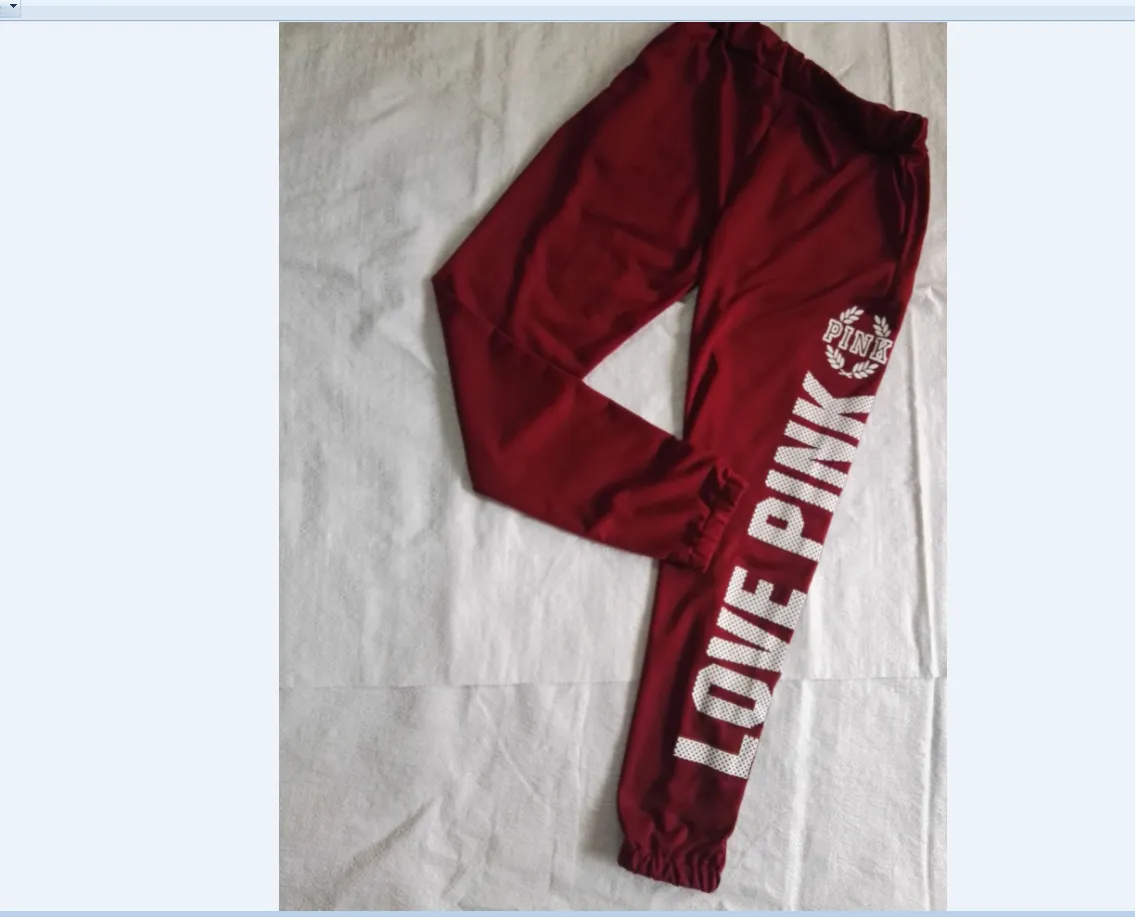 Women Long Sports Pants Loose Letter Pattern High Waist Pull-Up Pants