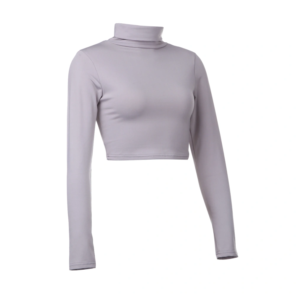 Women's Tight Sweatshirt, Turtleneck Long Sleeve Top, Sexy Clubwear