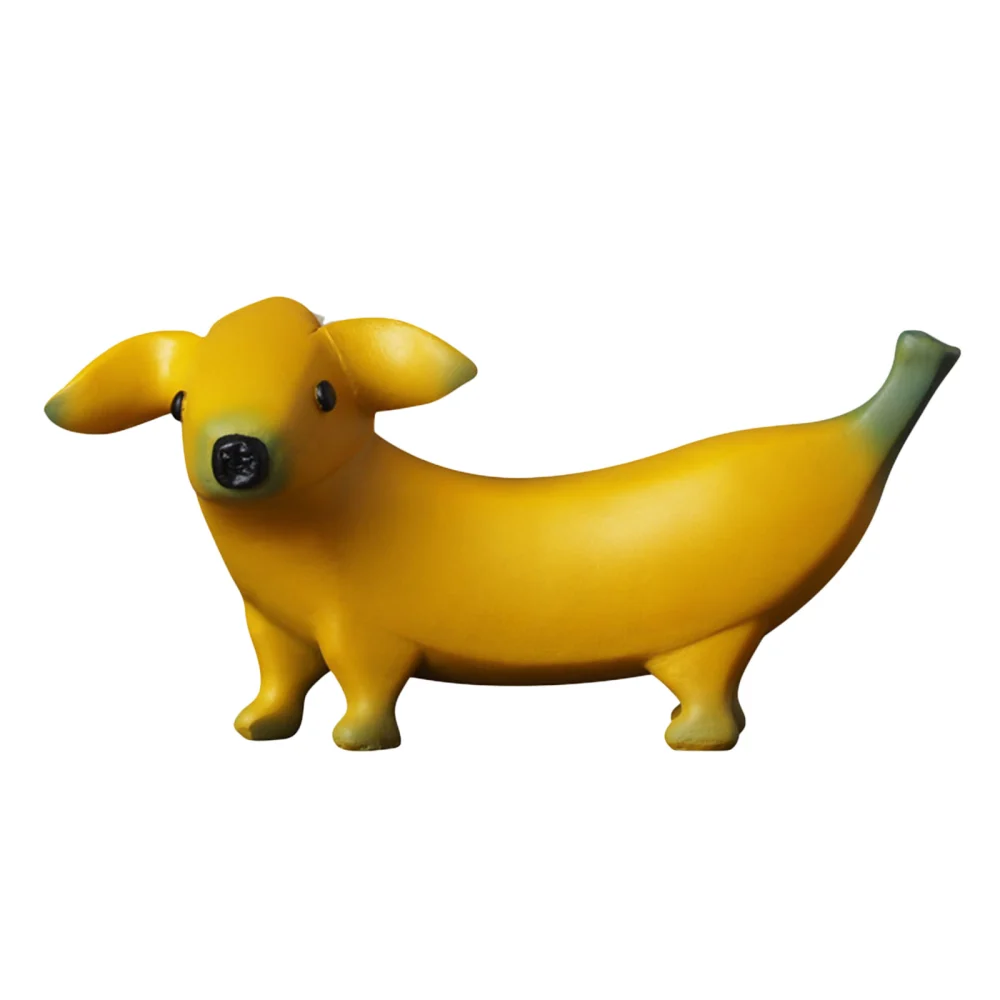 Household Resin Desktop Ornaments, Simulation Banana Dog Shape Crafts