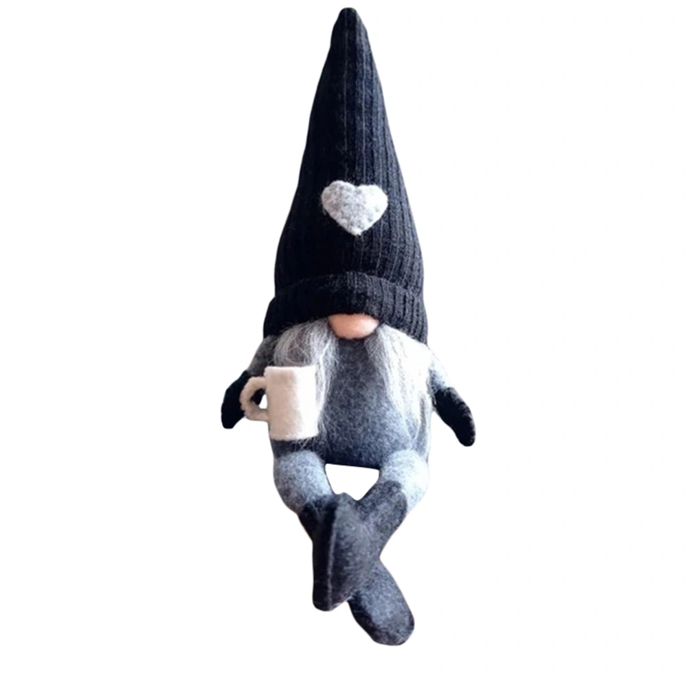 Plush Doll Pointed Hat Female/ Male Holding Coffee Cup Gnome Doll