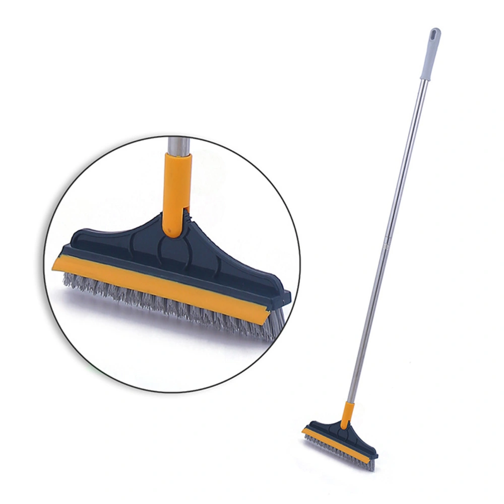 Floor Scrub Brush V-shape Stiff Bristle Shower Scrubber with Squeegee 