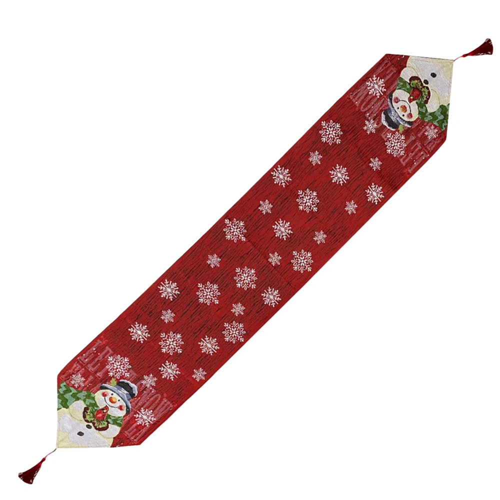 Christmas Table Decor, Snowman Snowflake Tassel Table Runner/Placemats