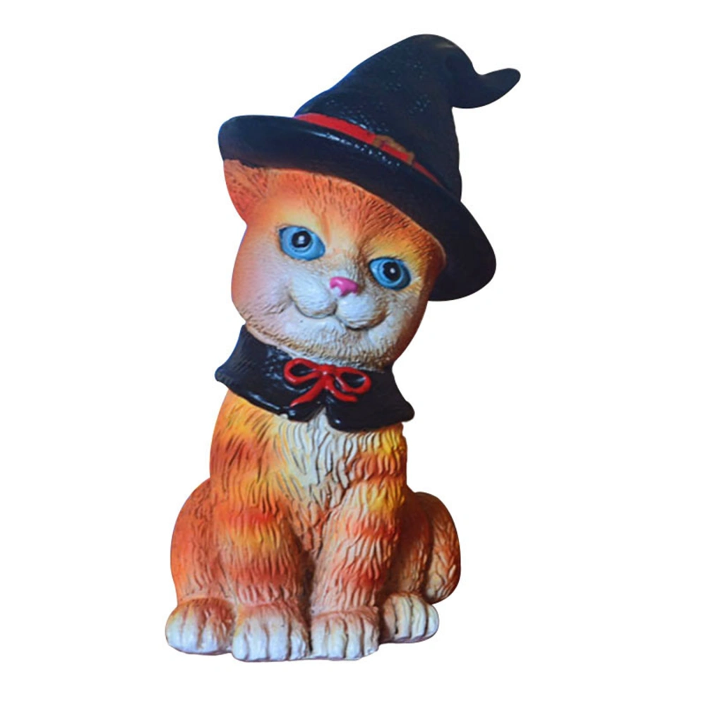 Halloween Magic Cat Statue Craft Ornament Kitten Figurine Decoration