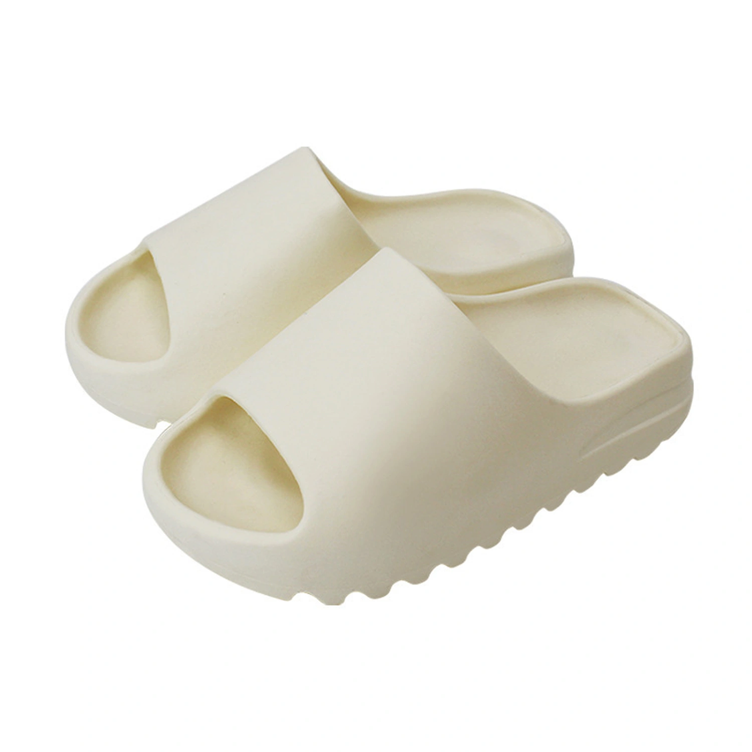 Adults Non-slip Open Toe Shoes, Solid Color Thick Sole Slippers