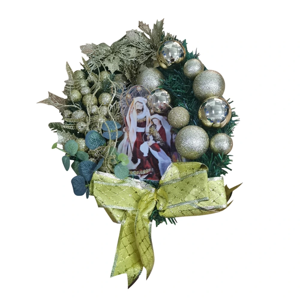 Holy Christmas Jesus Wreath Hanging Decorative Garland Ornament 