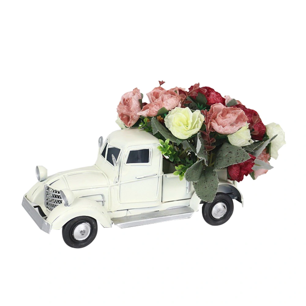 Red/White Christmas Truck Decor Farmhouse Metal Truck Decor for Table