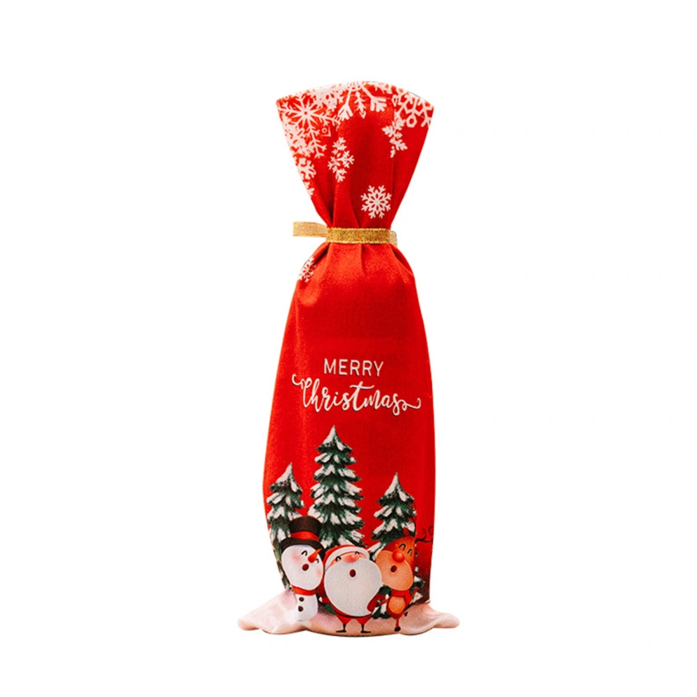 Christmas Wine Bottle Cover, Cartoon Print Wine Bottle Sleeves 