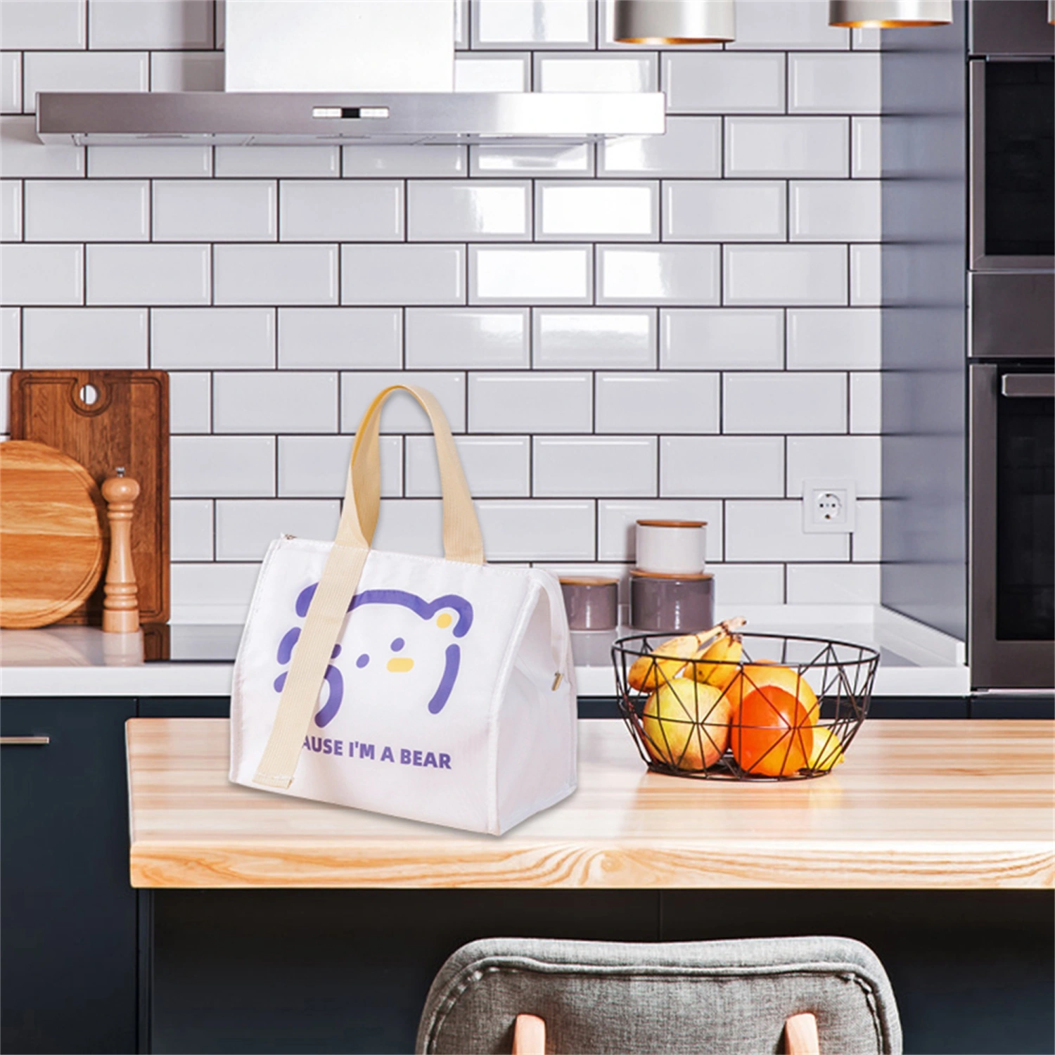 Lunch Bag, Oxford Cloth Waterproof Insulated Large Capacity Tote Bag